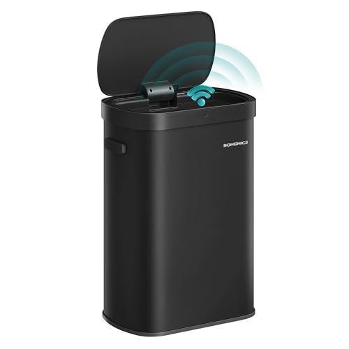 SONGMICS Mülleimer mit Sensor, automatischer Abfalleimer 50 L, Öffnen per Handbewegung oder Berühren, Softclose-Deckel, Stahl, inkl. 15 Müllbeutel, tintenschwarz LTB640B02 SONGMICS Mülleimer mit Sensor, automatischer Abfalleimer 50 L, Öffnen per Handbewegung oder Berühren, Softclose-Deckel, Stahl, inkl. 15 Müllbeutel, tintenschwarz LTB640B02 von SONGMICS