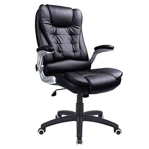 SONGMICS Racing Stuhl Bürostuhl Gaming Stuhl Chefsessel Drehstuhl PU, schwarz, OBG51B von SONGMICS