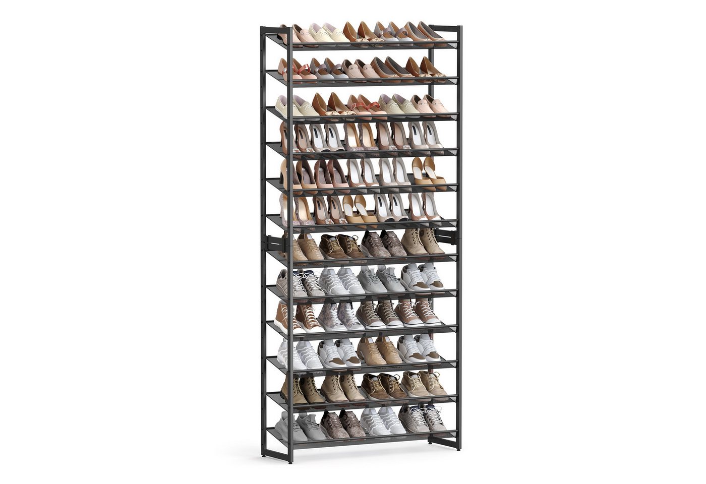 SONGMICS Schuhregal Schuhständern, Schuhschrank 12 Ablagen für 48-60 Paar von SONGMICS