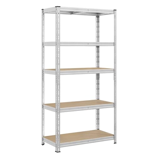 SONGMICS Schwerlastregal, Kellerregal, 50 x 100 x 200 cm, Schmetterling-Stecksystem, bis 875 kg belastbar, einfache Montage, Lagerregal, verstellbare Ablagen, Lagerregal, silbern GLR447E01 SONGMICS Schwerlastregal, Kellerregal, 50 x 100 x 200 cm, Schmetterling-Stecksystem, bis 875 kg belastbar, einfache Montage, Lagerregal, verstellbare Ablagen, Lagerregal, silbern GLR447E01 von SONGMICS