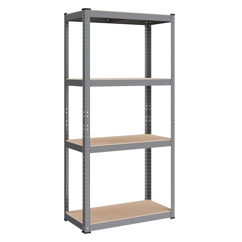 SONGMICS Schwerlastregal, Kellerregal, Lagerregal, 40 x 80 x 160 cm, Regal mit Stahlgestell, bis 520 kg belastbar, 4 verstellbare Ablagen, grau GLR044G01 SONGMICS Schwerlastregal, Kellerregal, Lagerregal, 40 x 80 x 160 cm, Regal mit Stahlgestell, bis 520 kg belastbar, 4 verstellbare Ablagen, grau GLR044G01 von SONGMICS