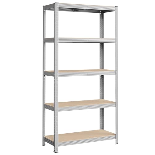 SONGMICS Schwerlastregal, Kellerregal, Lagerregal, 40 x 90 x 180 cm, Regal mit Stahlgestell, bis 875 kg belastbar, 5 verstellbare Ablagen, silbern GLR40SV SONGMICS Schwerlastregal, Kellerregal, Lagerregal, 40 x 90 x 180 cm, Regal mit Stahlgestell, bis 875 kg belastbar, 5 verstellbare Ablagen, silbern GLR40SV von SONGMICS