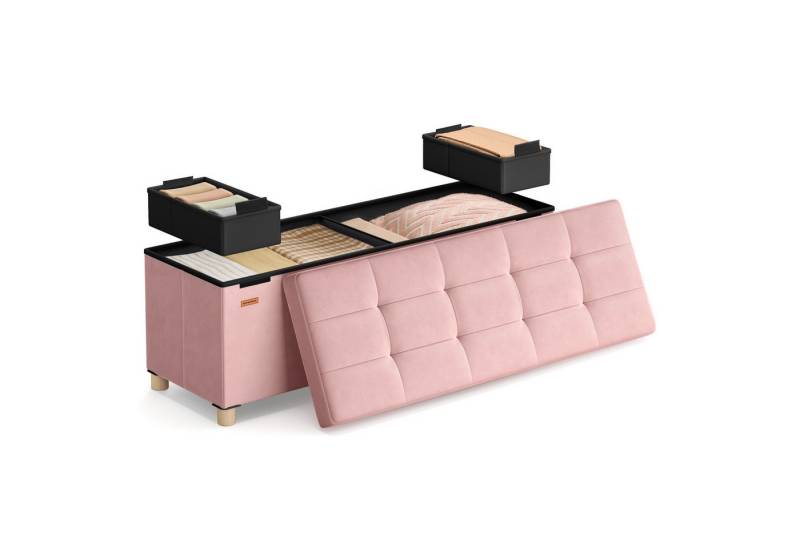 SONGMICS Sitzbank, Sitzbank, Aufbewahrungsbox faltbar, 38 x 110 x 40 cm, Hocker von SONGMICS