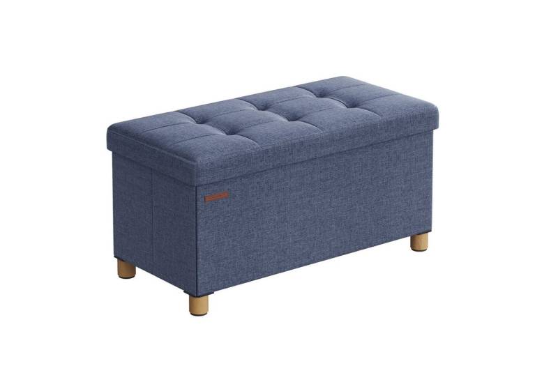 SONGMICS Sitzbank sitzhocker, 76/110cm mit Stauraum, klappbare Sitztruhe, Fußbank von SONGMICS