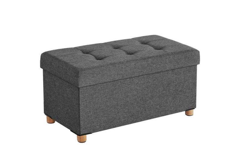 SONGMICS Sitzbank sitzhocker, 76/110cm mit Stauraum, klappbare Sitztruhe, Fußbank von SONGMICS