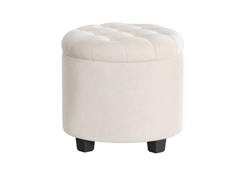 SONGMICS Sitzhocker, Fußhocker mit Stauraum, Schminkhocker mit Beinen von SONGMICS