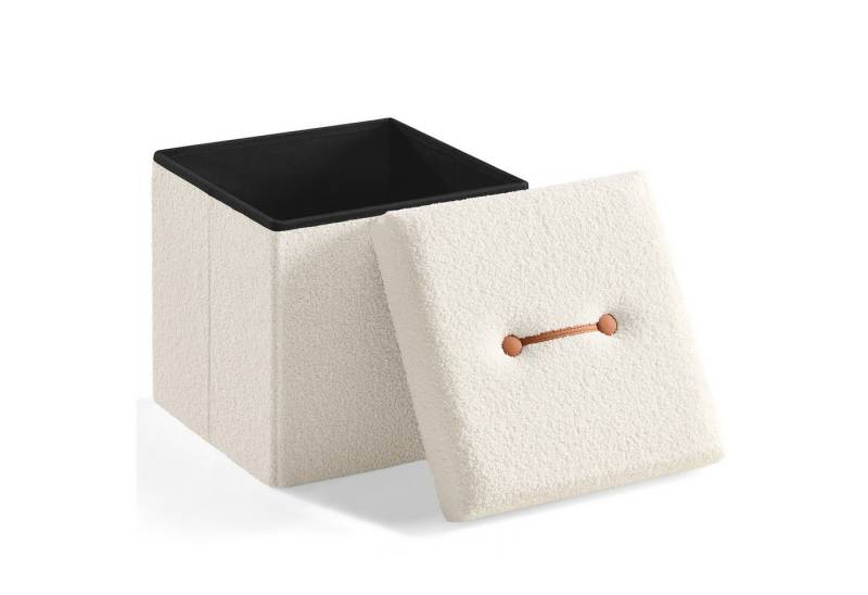 SONGMICS Sitzhocker, mit Stauraum, faltbarer Sitzhocker, 38 x 38 x 38 cm Aufbewahrungsbox von SONGMICS