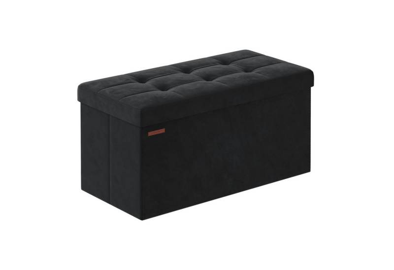 SONGMICS Sitzhocker Aufbewahrungshocker, Samtige, klappbare Sitztruhe (76/110 cm) mit 2 extra Boxen von SONGMICS
