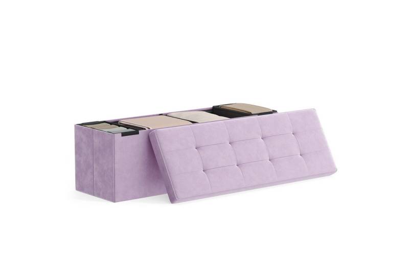 SONGMICS Sitzhocker Aufbewahrungshocker, Samtige, klappbare Sitztruhe (76/110 cm) mit 2 extra Boxen von SONGMICS