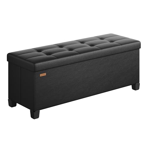 SONGMICS Sitzhocker mit Stauraum, klappbare Sitzbank mit Beinen, 38 x 110 x 40 cm Fußbank, Aufbewahrungsbox, bis 300 kg belastbar, für Wohnzimmer Schlafzimmer Flur, Schwarz LSF0514B02 SONGMICS Sitzhocker mit Stauraum, klappbare Sitzbank mit Beinen, 38 x 110 x 40 cm Fußbank, Aufbewahrungsbox, bis 300 kg belastbar, für Wohnzimmer Schlafzimmer Flur, Schwarz LSF0514B02 von SONGMICS