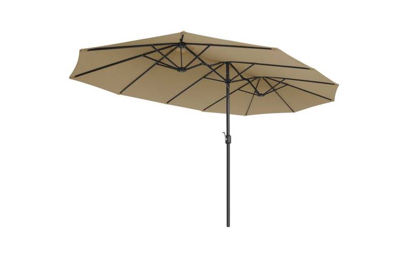 SONGMICS Sonnenschirm, 460 x 270 cm,UPF 50+,mit Kurbel,ohne Ständer von SONGMICS