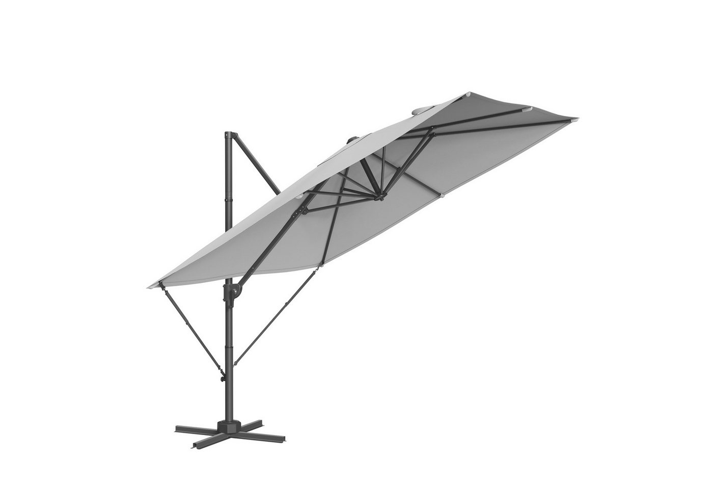 SONGMICS Sonnenschirm, LxB: 270,00x270,00 cm, Ampelschirm, UPF 50+, um 360° drehbar, mit Kurbel, Kreuzfuß von SONGMICS