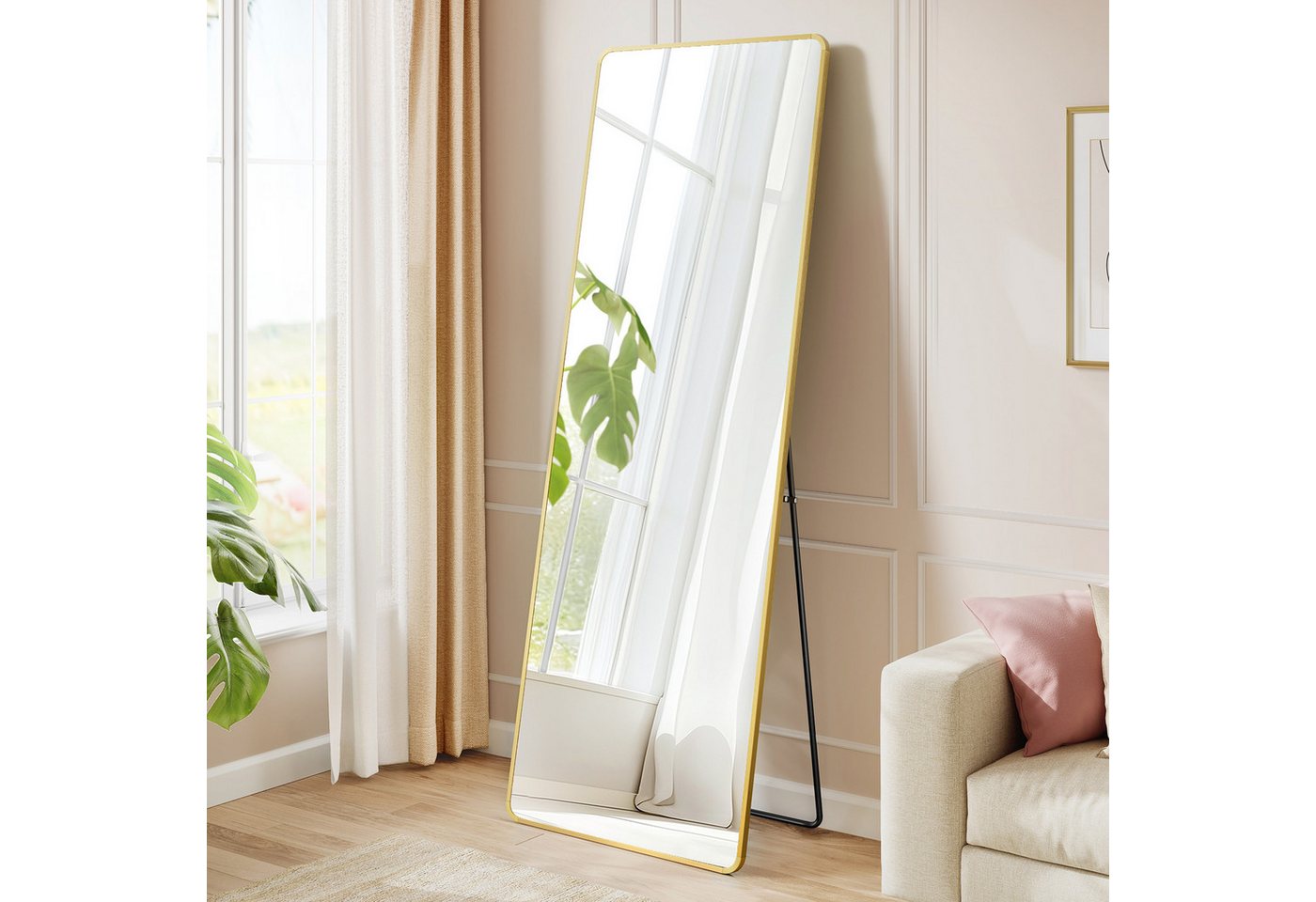 SONGMICS Standspiegel, Ganzkörperspiegel, 160 x 50 / 140 x 40 cm, stehend oder wandmontiert von SONGMICS