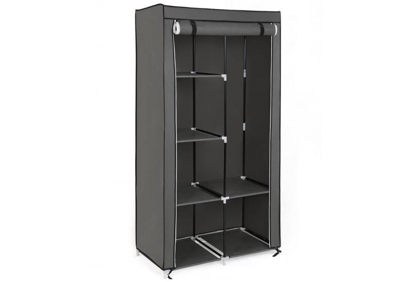 SONGMICS Stoffschrank Kleiderschrank Garderobe, mit 1 Kleiderstange, 6 Ablagen, Vliesstoff von SONGMICS
