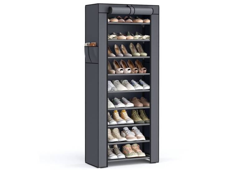 SONGMICS Stoffschrank Schuhschrank mit Ablagen, geräumig, 58x28x160 cm von SONGMICS