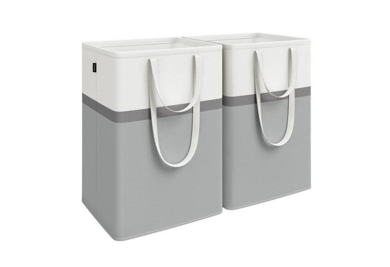 SONGMICS Wäschekorb, 2er Set, 110 L Wäschesammler faltbar, leicht zu tragen und zu reinigen von SONGMICS