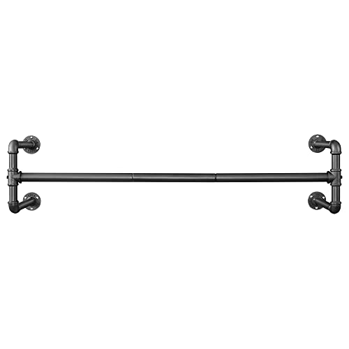 SONGMICS Wandgarderobe, Kleiderstange, Röhrenimitat, Industriestil, 112 x 30 x 29,3 cm, 60 kg Traglast, einfache Montage, für kleine Räume, Schwarz HSR64BK SONGMICS Wandgarderobe, Kleiderstange, Röhrenimitat, Industriestil, 112 x 30 x 29,3 cm, 60 kg Traglast, einfache Montage, für kleine Räume, Schwarz HSR64BK von SONGMICS
