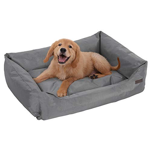 Feandrea Hundebett, XXL Hundekorb, gemütliches Hundesofa, Haustierbett, Hundematte, im Schlafzimmer, Wohnzimmer und Flur, einfache Reinigung, rutschfest, 100 x 70 x 28 cm, grau PGW28G von Feandrea