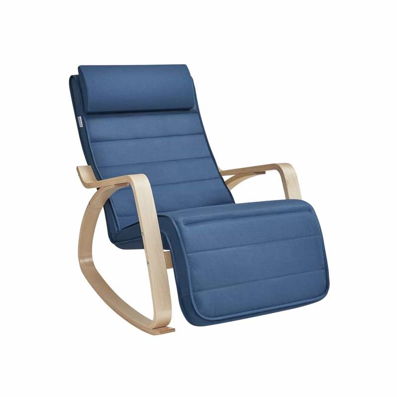 Schaukelstuhl LYYB3510 – Birke & Stoff Dunkelgrau 67×115×91 cm von SONGMICS