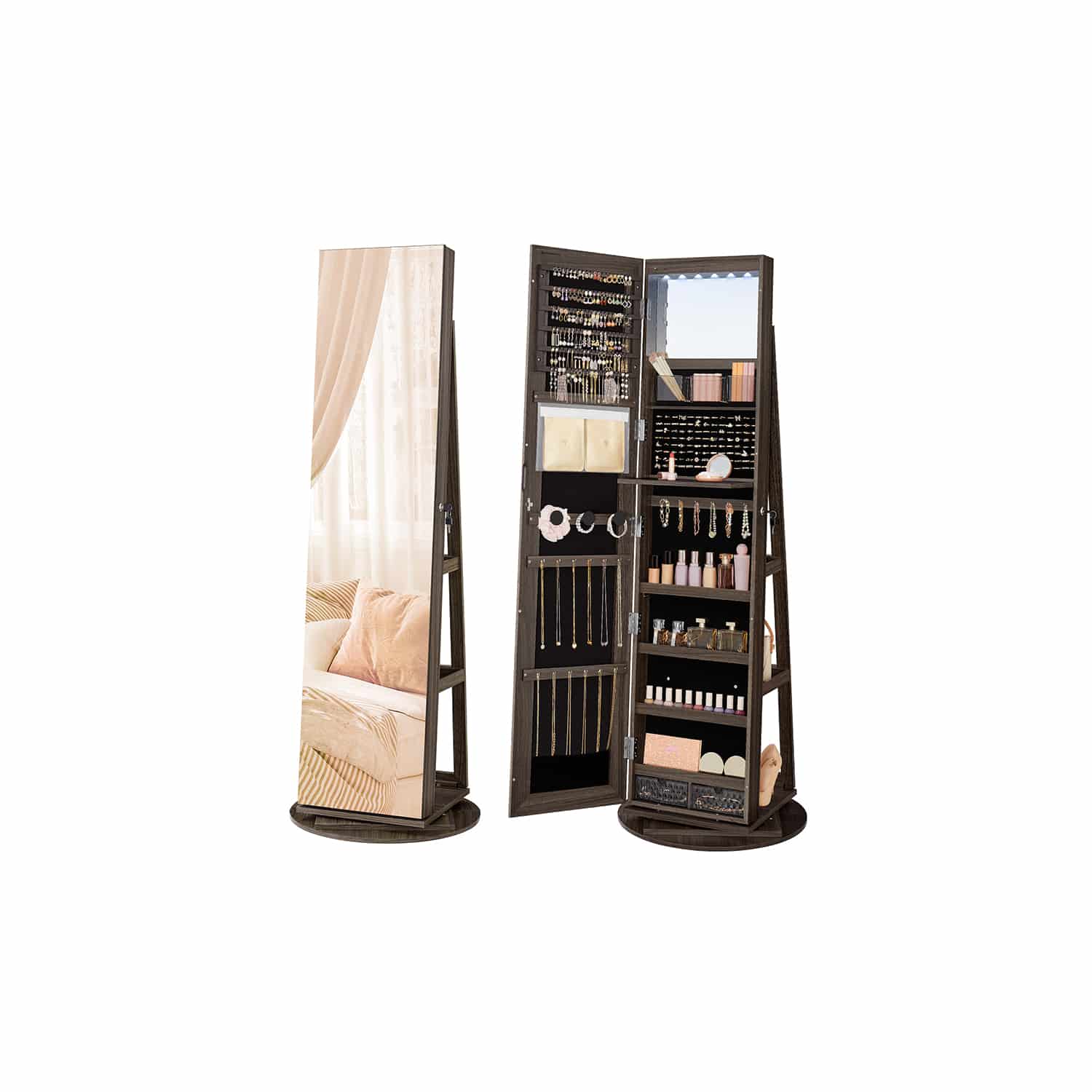 Schmuckschrank, Spiegelschrank, mit rahmenlosem Ganzkörperspiegel Schmuckschrank, Spiegelschrank, mit rahmenlosem Ganzkörperspiegel von SONGMICS