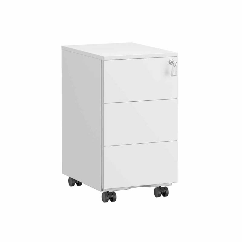 Schubladenschrank mit 3 Schubladen 40 x 30 x 54 cm mattweiß von SONGMICS