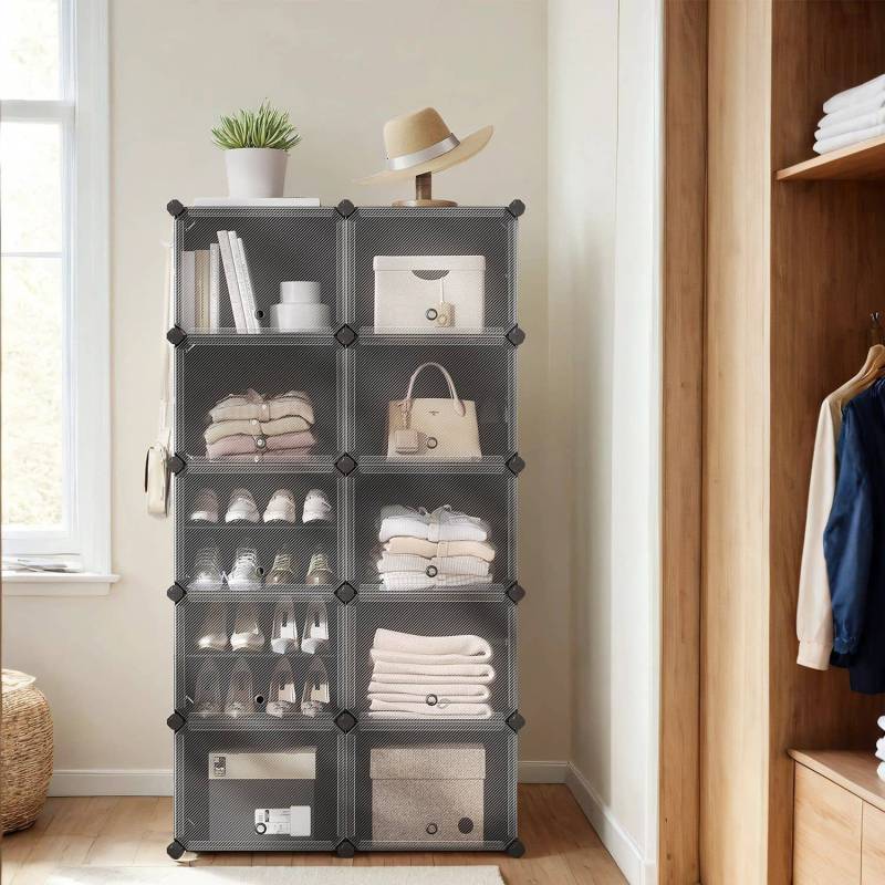 Schuhregal mit 10 Fächern, Schuhschrank, 30 x 40 x 30 cm pro Fach von SONGMICS