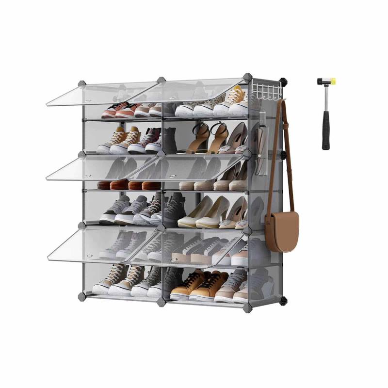Schuhregal mit 6 Fächern 30 x 40 x 30 cm pro Fach schiefergrau von SONGMICS