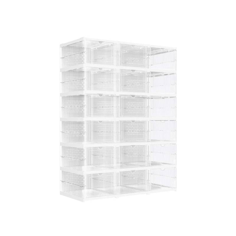 Schuhschrank 3er Set mit 18 Schuhboxen 1-Min-Montage von SONGMICS