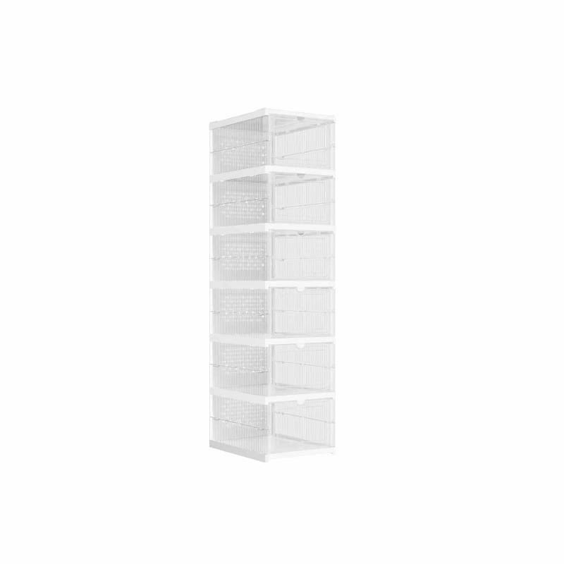 Schuhschrank mit 6 Schuhboxen transparent-wolkenweiß von SONGMICS