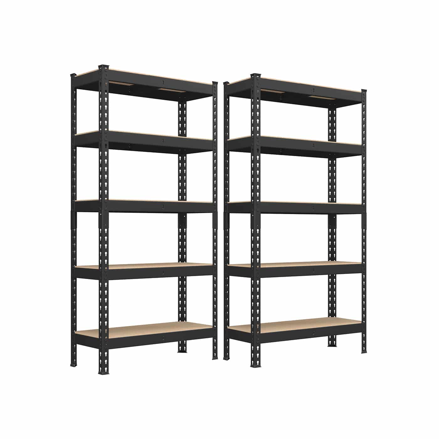 Schwerlastregal 2er Set mit 5 Ablagen 30 x 75 x 150 cm schwarz Schwerlastregal 2er Set mit 5 Ablagen 30 x 75 x 150 cm schwarz von SONGMICS