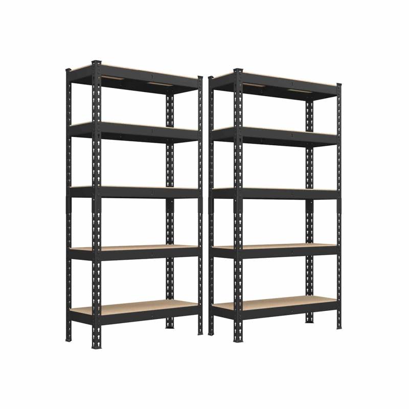 Schwerlastregal 2er Set mit 5 Ablagen 30 x 75 x 150 cm schwarz von SONGMICS