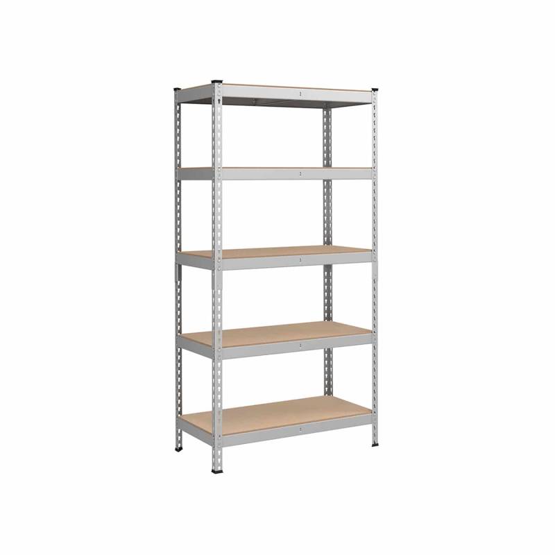 Schwerlastregal mit 5 Ablagen 45 x 90 x 180 cm silbern von SONGMICS