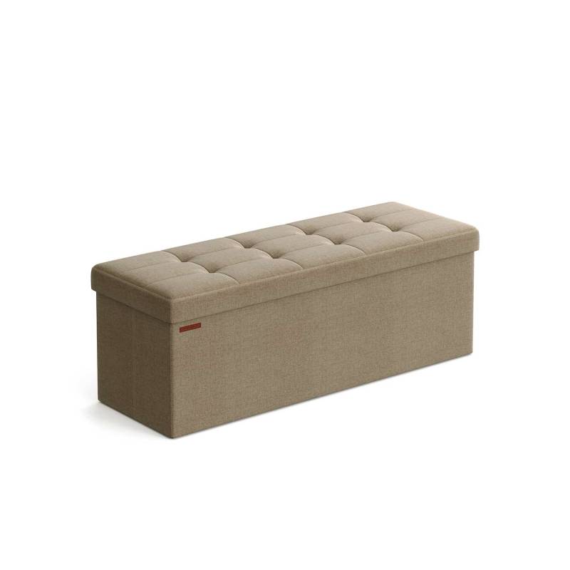 Sitzbank 110 cm klappbar mit Stauraum helltaupe von SONGMICS