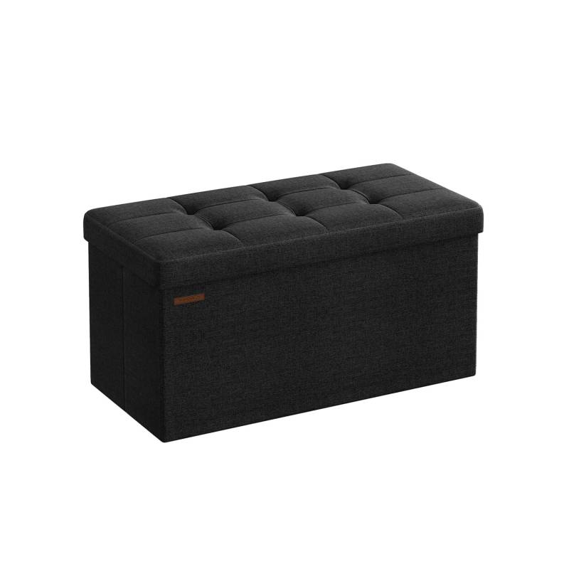 Sitzbank 76 cm klappbar mit Stauraum schwarz von SONGMICS