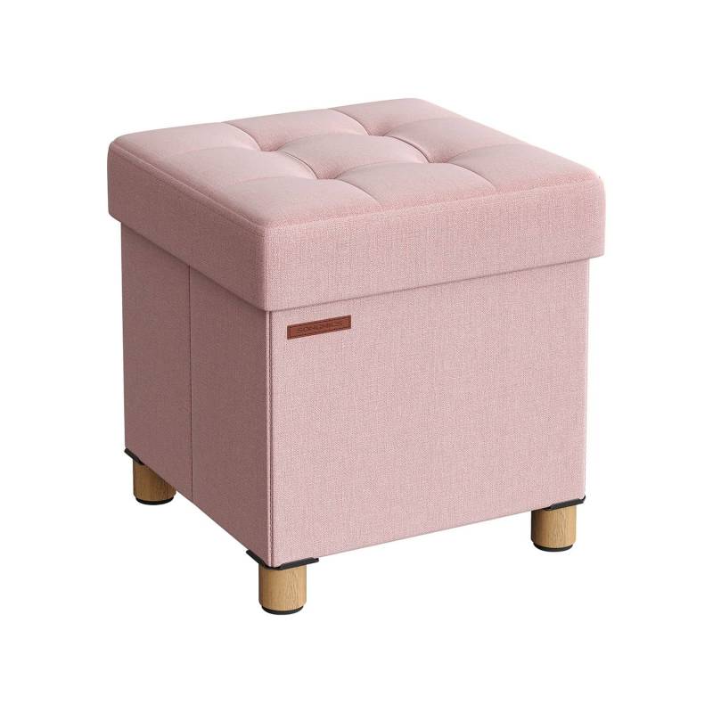 Sitzbank klappbar 38 x 38 x 40 cm mit Stauraum pastellrosa von SONGMICS