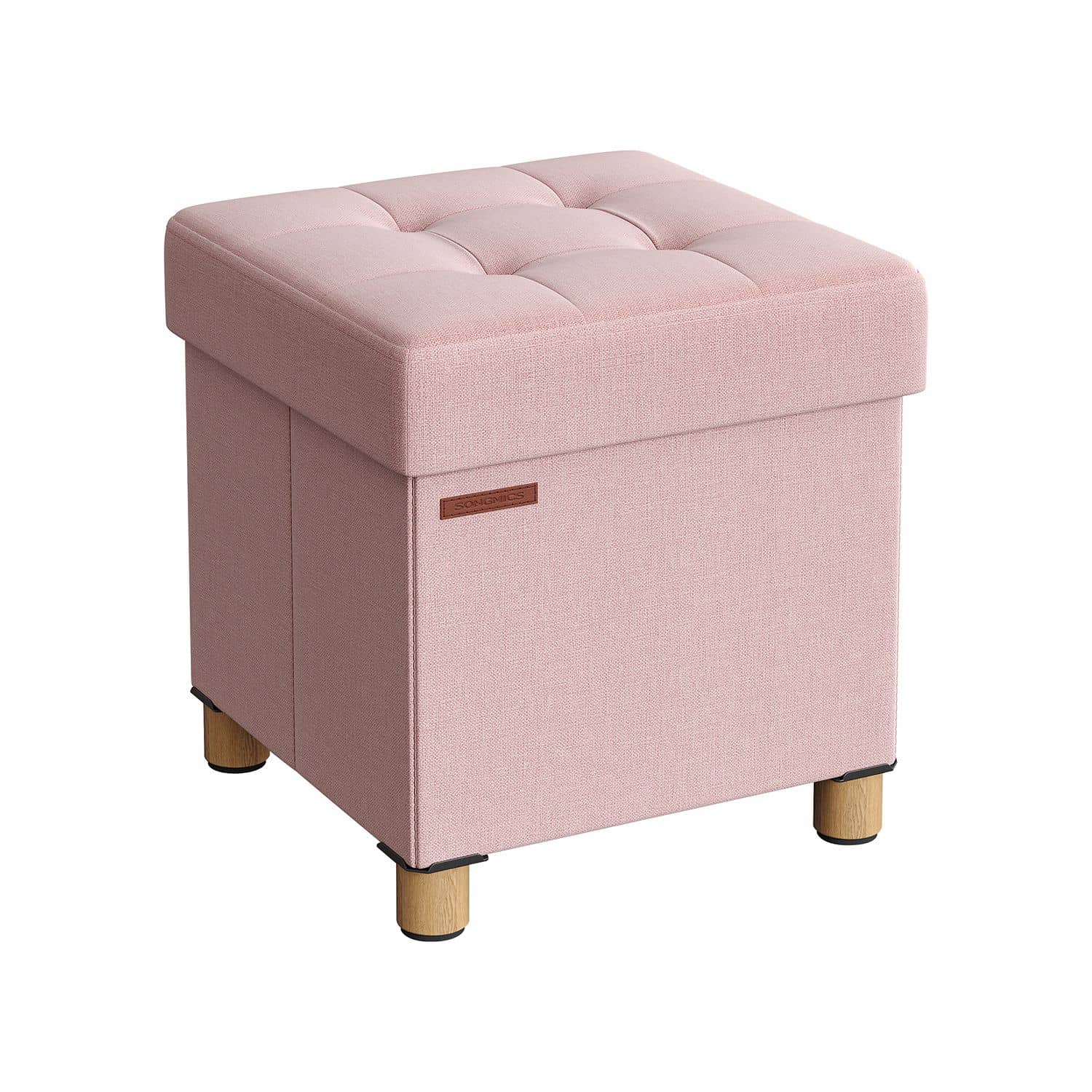 Sitzbank klappbar 38 x 38 x 40 cm mit Stauraum pastellrosa von SONGMICS