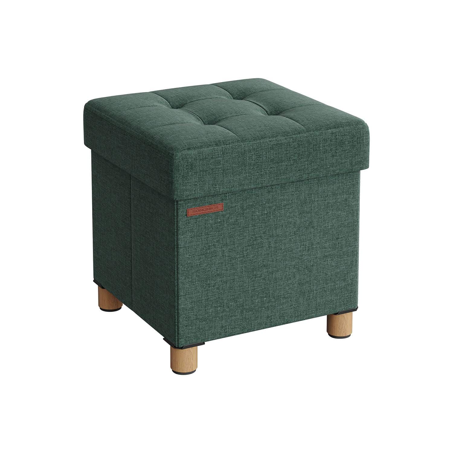 Sitzbank klappbar 38 x 38 x 40 cm mit Stauraum vintagegrün Sitzbank klappbar 38 x 38 x 40 cm mit Stauraum vintagegrün von SONGMICS