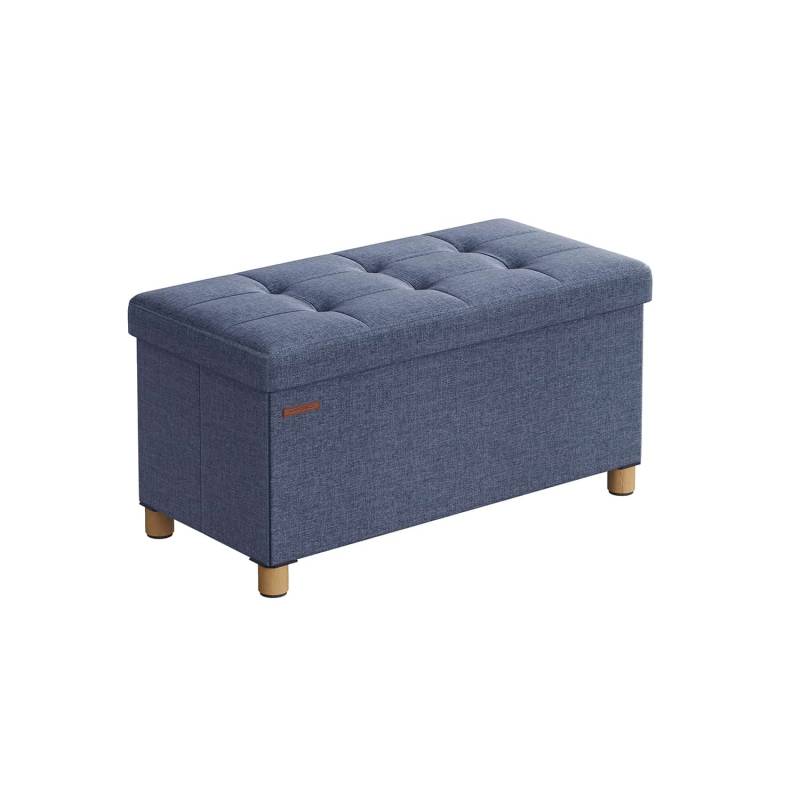 Sitzbank klappbar 38 x 76 x 40 cm mit Stauraum helldenimblau von SONGMICS