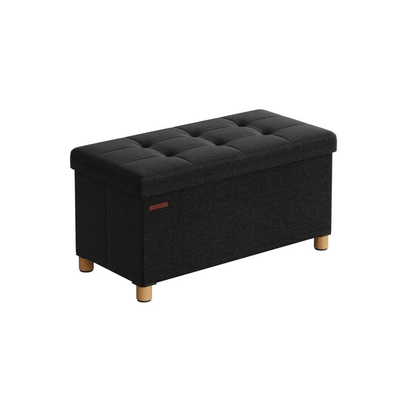 Sitzbank klappbar 38 x 76 x 40 cm mit Stauraum schwarz von SONGMICS