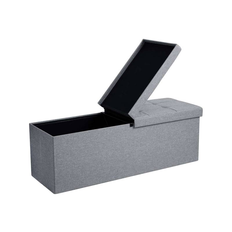 Sitzbank mit Klappdeckel 110 cm Hellgrau von SONGMICS