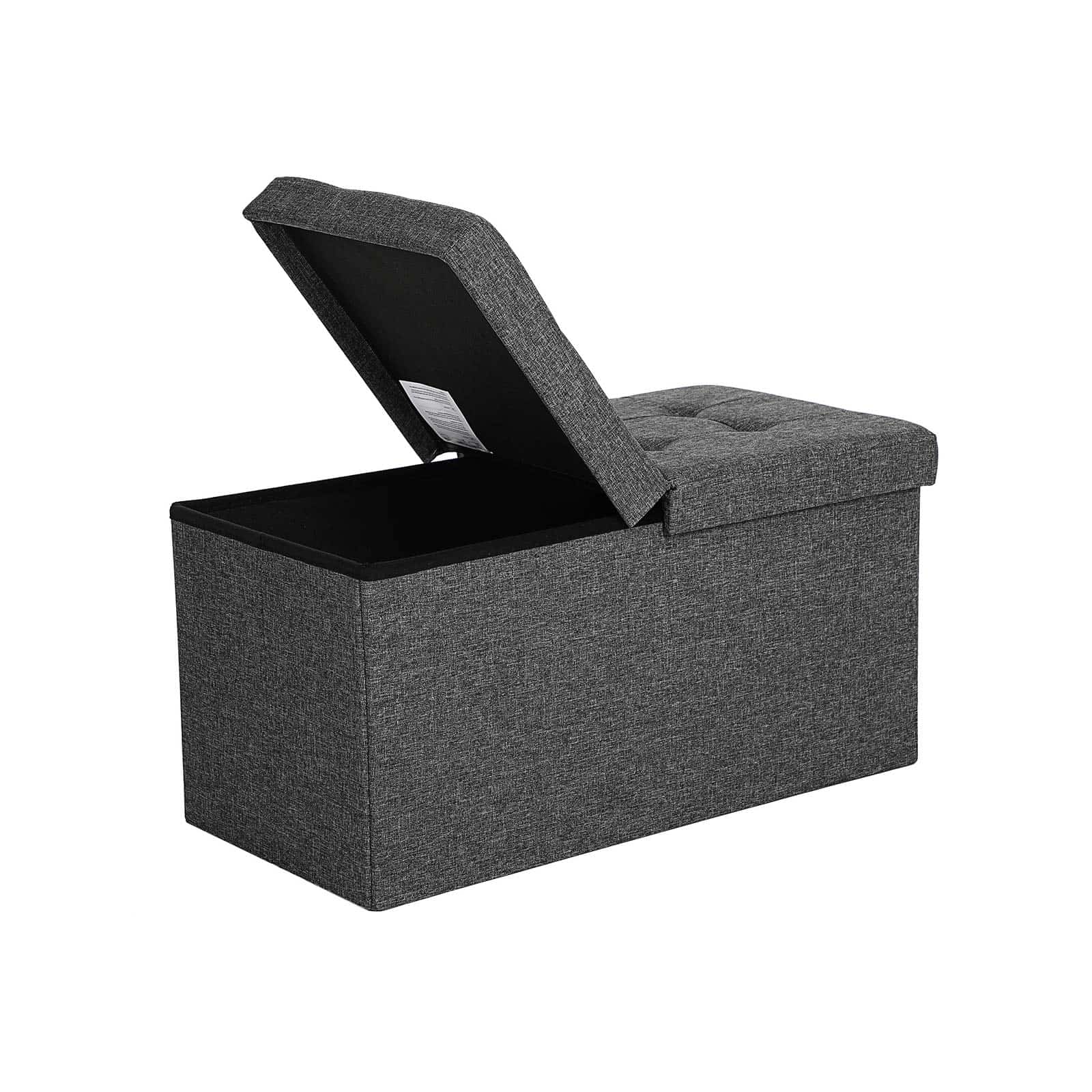 Sitzbank mit Klappdeckel 76 cm Dunkelgrau von SONGMICS