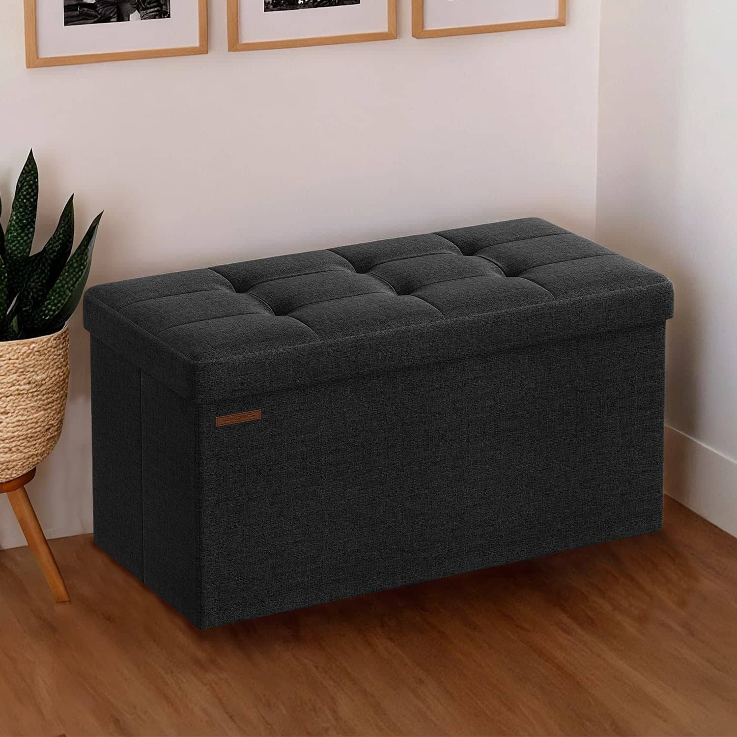 Sitzbank mit Stauraum, 38 x 76 x 38 cm, Sitztruhe von SONGMICS