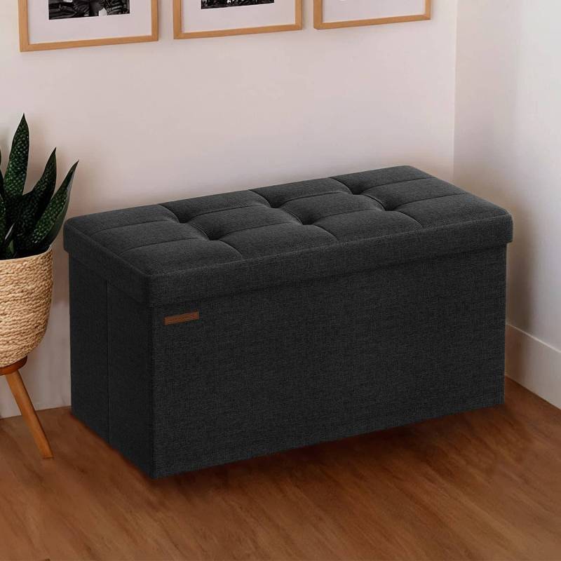 Sitzbank mit Stauraum, 38 x 76 x 38 cm, Sitztruhe von SONGMICS