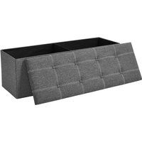 Songmics - Sitzbank mit Stauraum, Sitztruhe, Sitzhocker, faltbar, 110 x 38 x 38 cm, Bezug aus Leinenimitat, für Schlafzimmer, Flur, Wohnzimmer, von SONGMICS