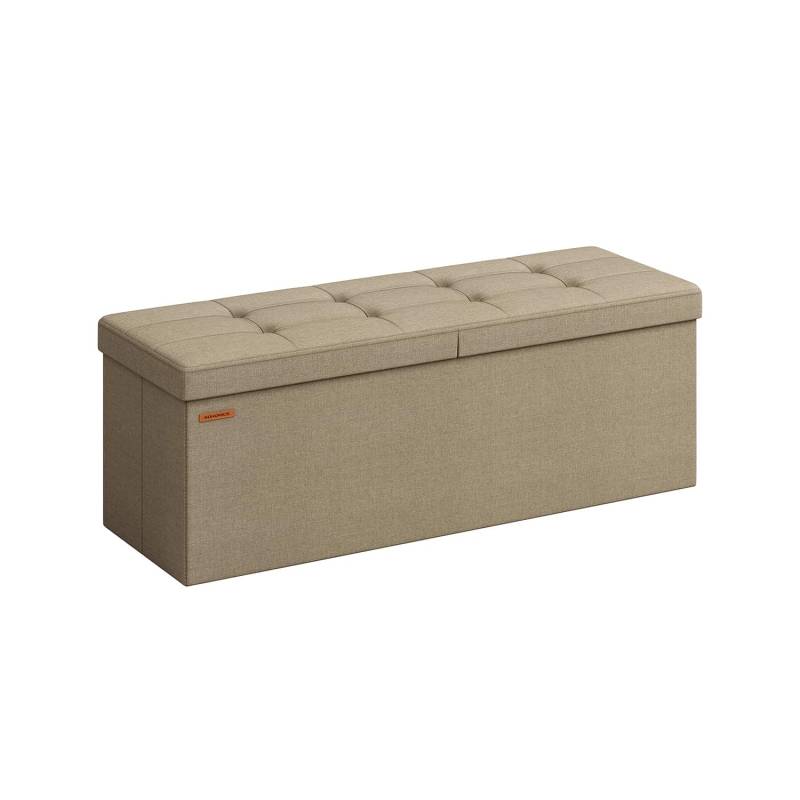 Sitzbank mit Stauraum 38 x 110 x 38 cm kamelbraun von SONGMICS
