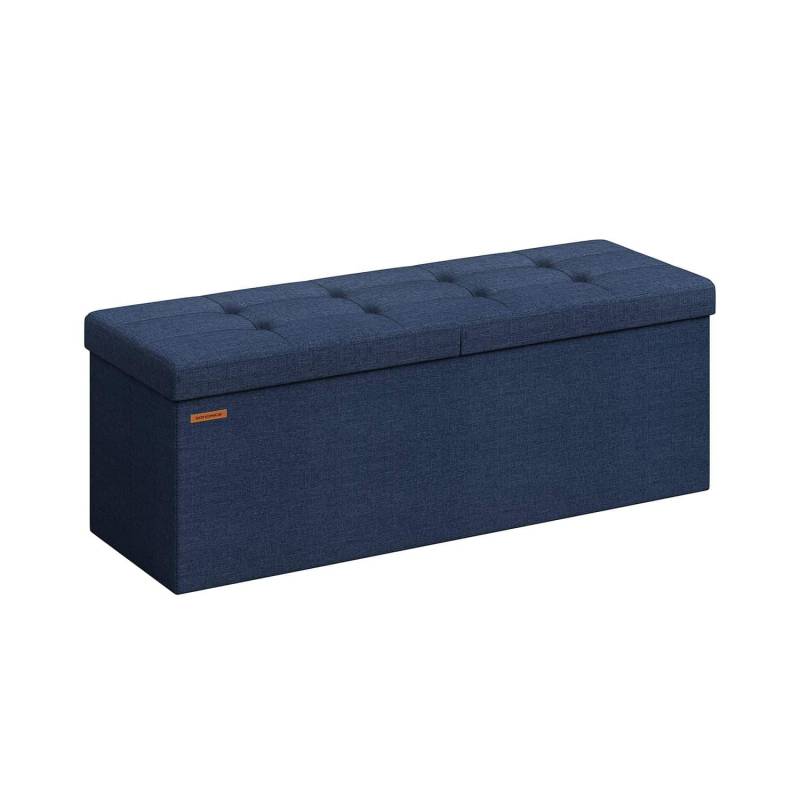 Sitzbank mit Stauraum 38 x 110 x 38 cm mitternachtsblau von SONGMICS