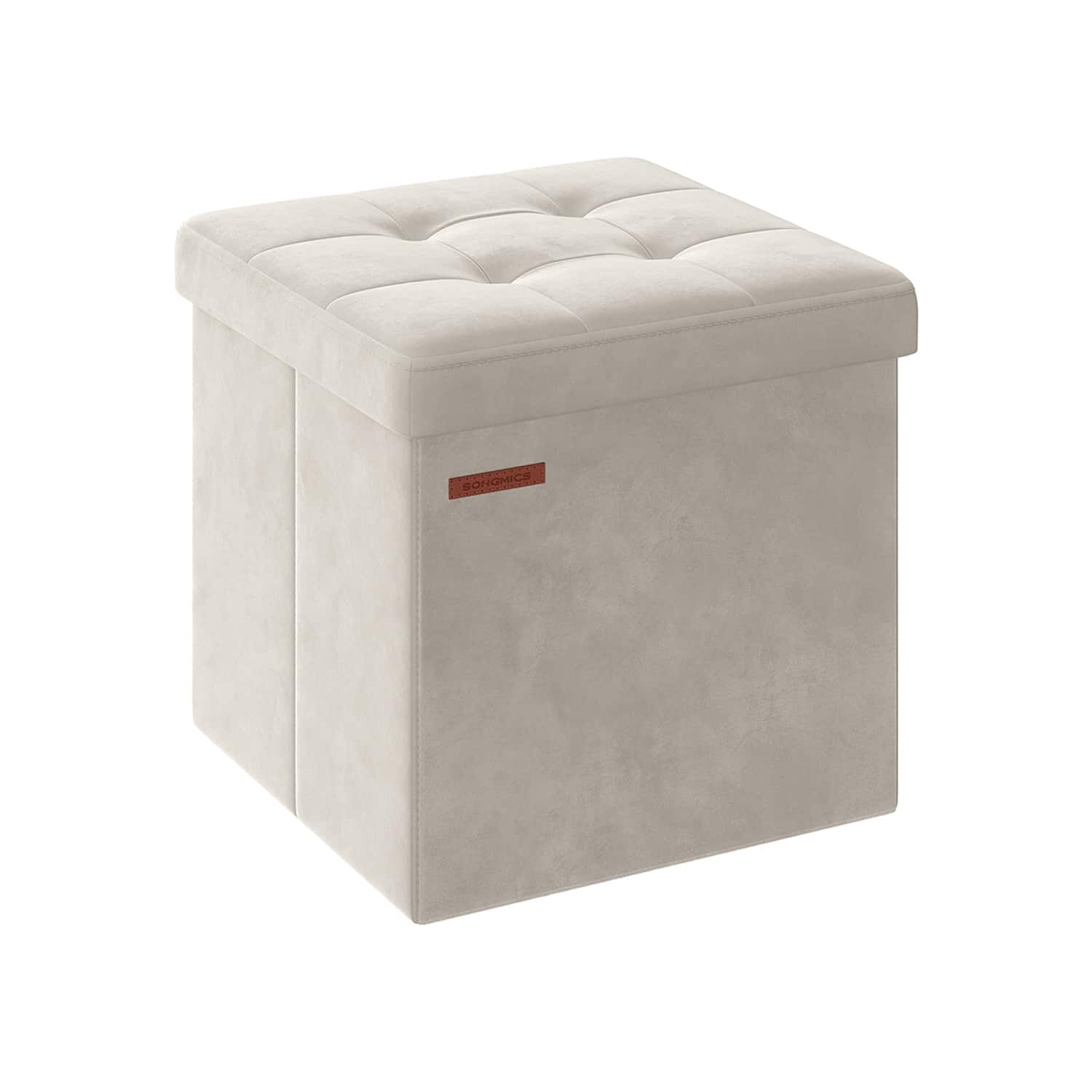 Sitzbank mit Stauraum aus Samt 38 x 38 x 38 cm von SONGMICS