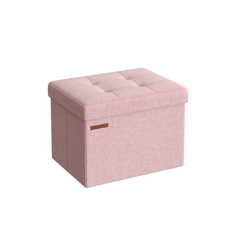 Sitzbank mit Stauraum pastellrosa von SONGMICS