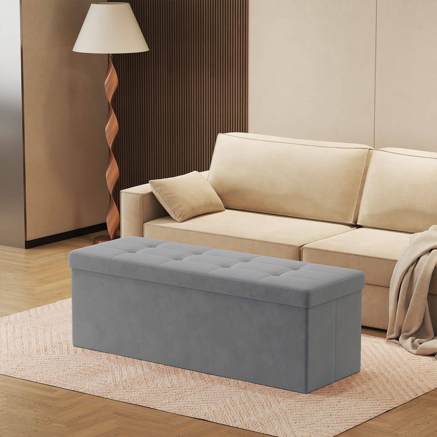 Sitzhocker mit Stauraum, Sitzbank, 38 x 110 x 38 cm von SONGMICS
