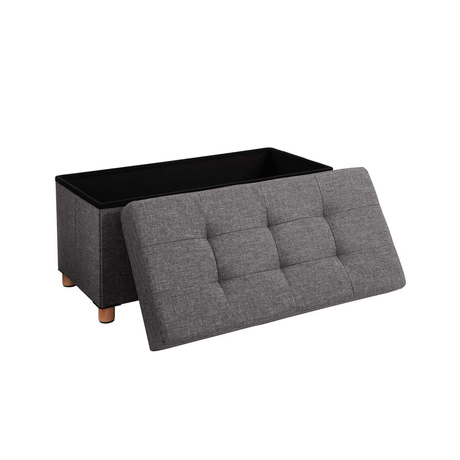 Sitzhocker mit Stauraum, klappbare Sitzbank mit Beinen, Aufbewahrungsbox Sitzhocker mit Stauraum, klappbare Sitzbank mit Beinen, Aufbewahrungsbox von SONGMICS